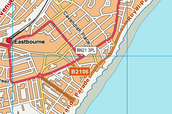 BN21 3PL map - OS VectorMap District (Ordnance Survey)