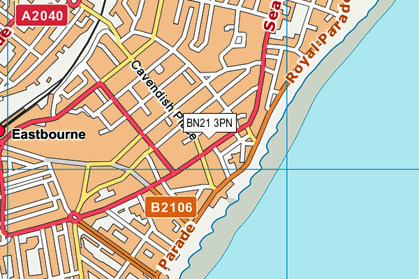 BN21 3PN map - OS VectorMap District (Ordnance Survey)