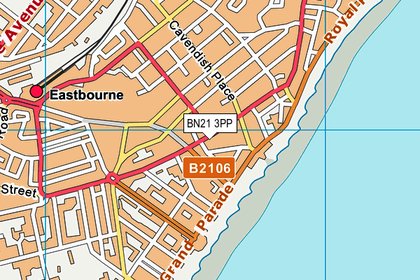 BN21 3PP map - OS VectorMap District (Ordnance Survey)