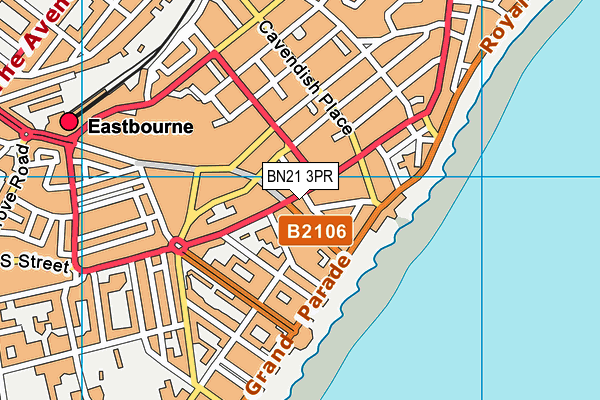 BN21 3PR map - OS VectorMap District (Ordnance Survey)