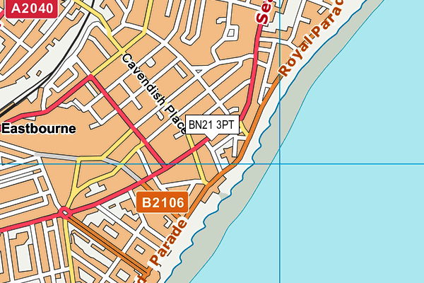 BN21 3PT map - OS VectorMap District (Ordnance Survey)