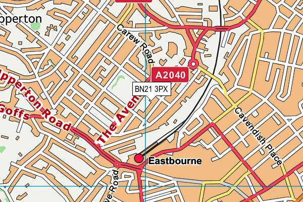 BN21 3PX map - OS VectorMap District (Ordnance Survey)