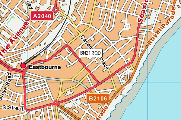 BN21 3QD map - OS VectorMap District (Ordnance Survey)