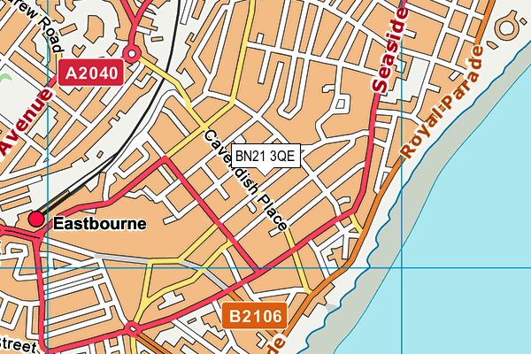 BN21 3QE map - OS VectorMap District (Ordnance Survey)