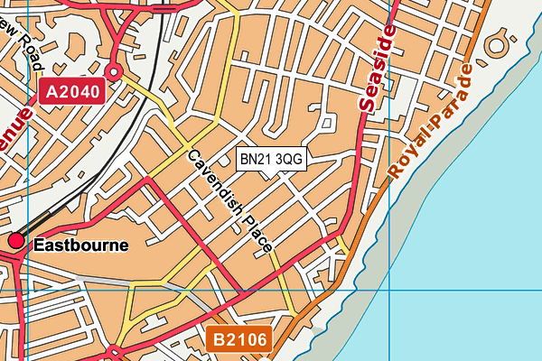 BN21 3QG map - OS VectorMap District (Ordnance Survey)
