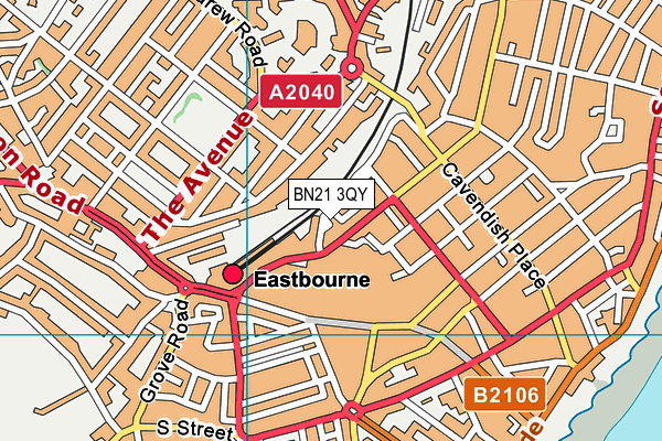 Map of AGE CONCERN (EASTBOURNE) LIMITED at district scale