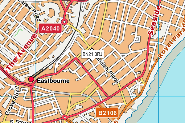 BN21 3RJ map - OS VectorMap District (Ordnance Survey)