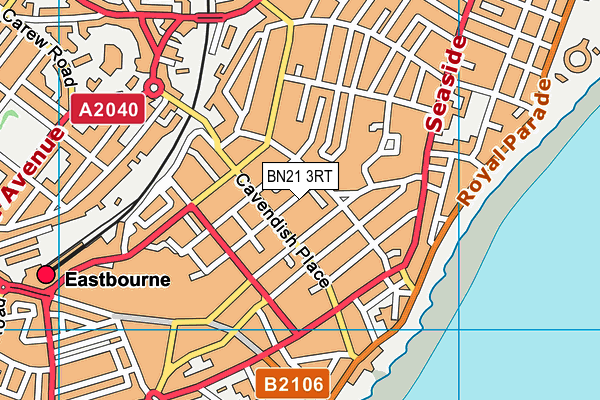 BN21 3RT map - OS VectorMap District (Ordnance Survey)