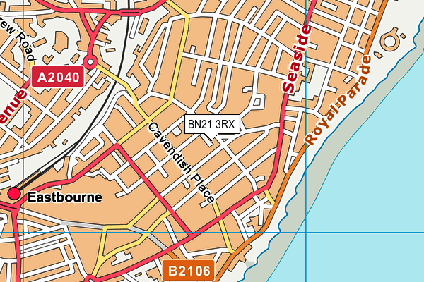 BN21 3RX map - OS VectorMap District (Ordnance Survey)