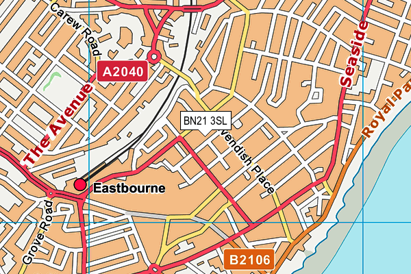 BN21 3SL map - OS VectorMap District (Ordnance Survey)