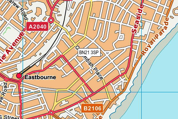 BN21 3SP map - OS VectorMap District (Ordnance Survey)