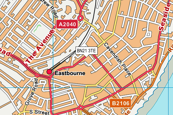 BN21 3TE map - OS VectorMap District (Ordnance Survey)