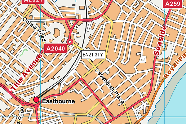 BN21 3TY map - OS VectorMap District (Ordnance Survey)
