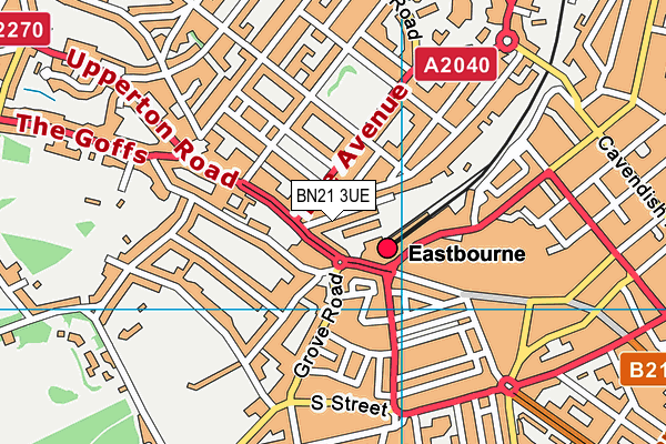 BN21 3UE map - OS VectorMap District (Ordnance Survey)