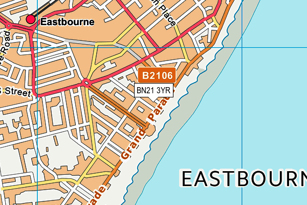 BN21 3YR map - OS VectorMap District (Ordnance Survey)
