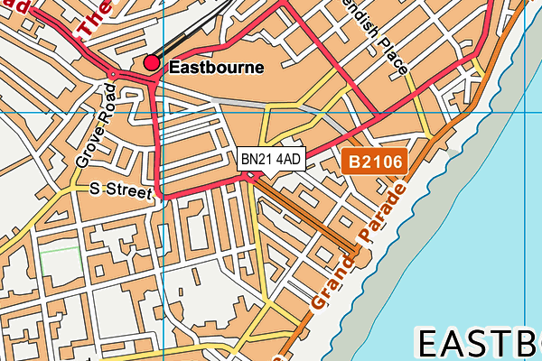 BN21 4AD map - OS VectorMap District (Ordnance Survey)