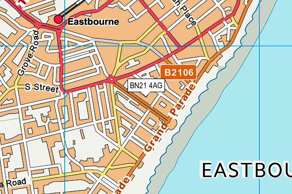 BN21 4AG map - OS VectorMap District (Ordnance Survey)