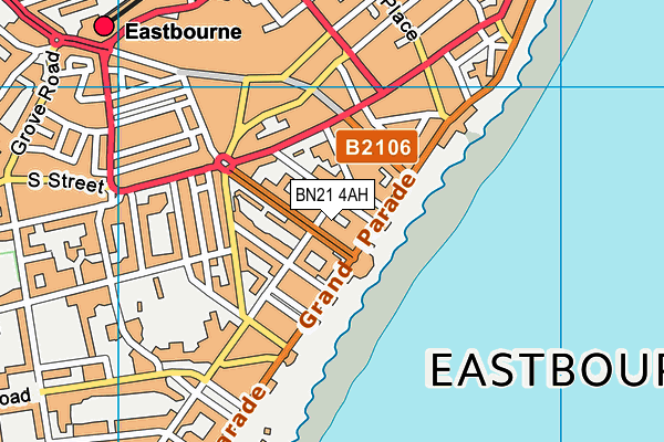 BN21 4AH map - OS VectorMap District (Ordnance Survey)