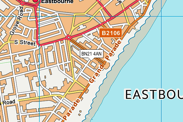 BN21 4AN map - OS VectorMap District (Ordnance Survey)