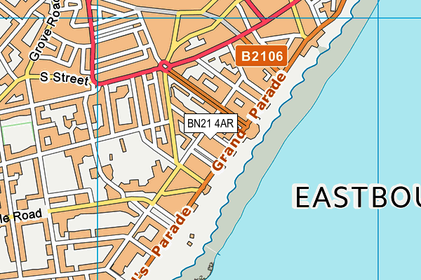 BN21 4AR map - OS VectorMap District (Ordnance Survey)