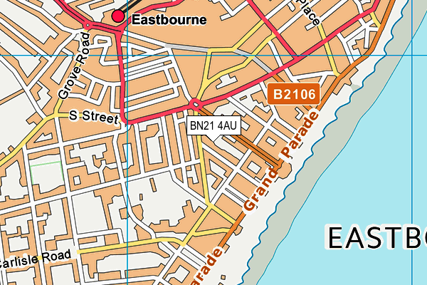 BN21 4AU map - OS VectorMap District (Ordnance Survey)
