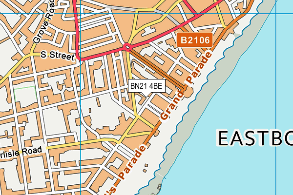 BN21 4BE map - OS VectorMap District (Ordnance Survey)