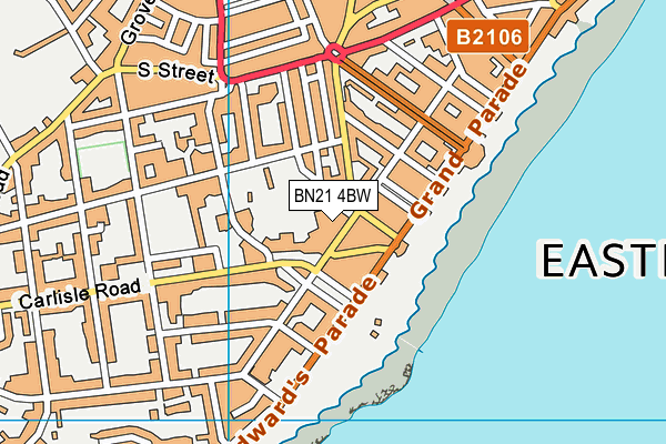 BN21 4BW map - OS VectorMap District (Ordnance Survey)