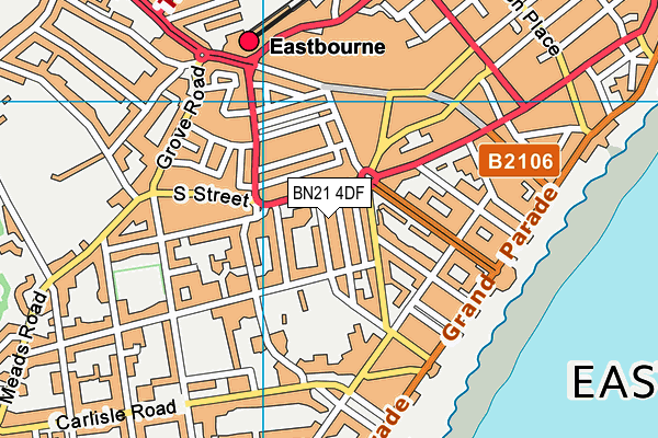 BN21 4DF map - OS VectorMap District (Ordnance Survey)