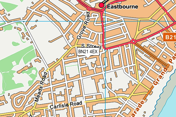 BN21 4EX map - OS VectorMap District (Ordnance Survey)