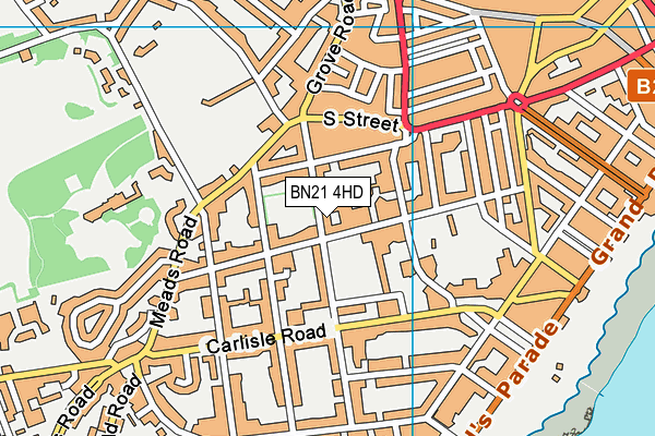 BN21 4HD map - OS VectorMap District (Ordnance Survey)