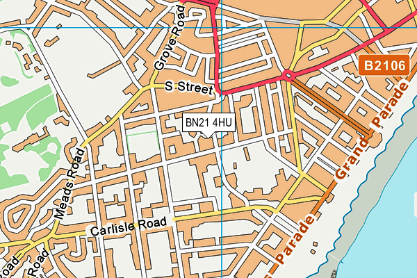 BN21 4HU map - OS VectorMap District (Ordnance Survey)