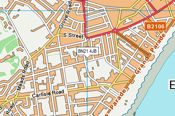 BN21 4JB map - OS VectorMap District (Ordnance Survey)