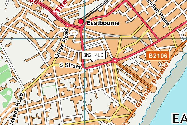BN21 4LD map - OS VectorMap District (Ordnance Survey)