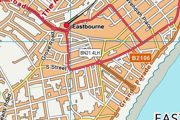 BN21 4LH map - OS VectorMap District (Ordnance Survey)