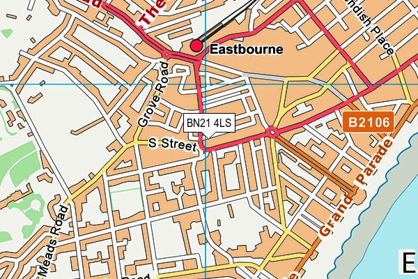 BN21 4LS map - OS VectorMap District (Ordnance Survey)