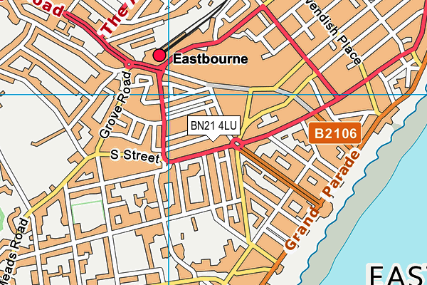 BN21 4LU map - OS VectorMap District (Ordnance Survey)
