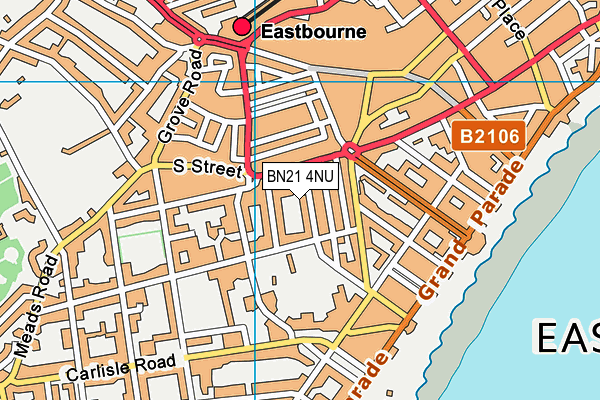 BN21 4NU map - OS VectorMap District (Ordnance Survey)