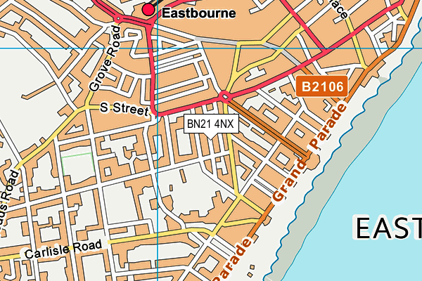 BN21 4NX map - OS VectorMap District (Ordnance Survey)