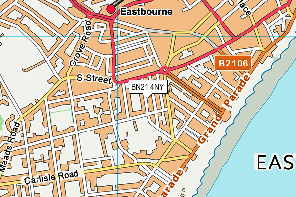 BN21 4NY map - OS VectorMap District (Ordnance Survey)