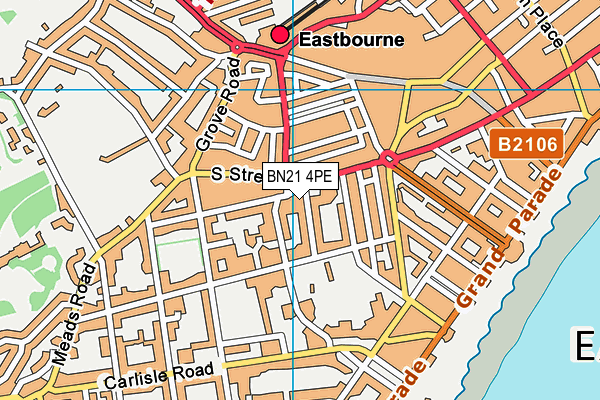 BN21 4PE map - OS VectorMap District (Ordnance Survey)