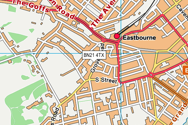 BN21 4TX map - OS VectorMap District (Ordnance Survey)