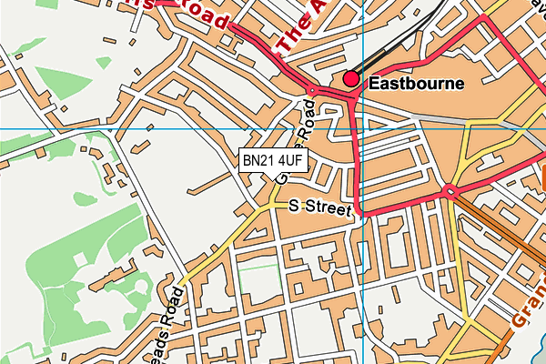 BN21 4UF map - OS VectorMap District (Ordnance Survey)