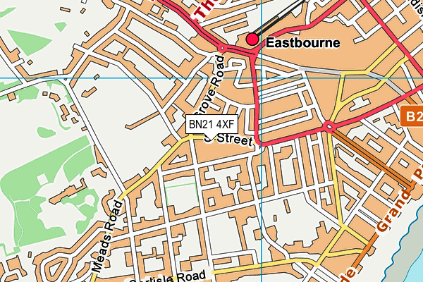 BN21 4XF map - OS VectorMap District (Ordnance Survey)