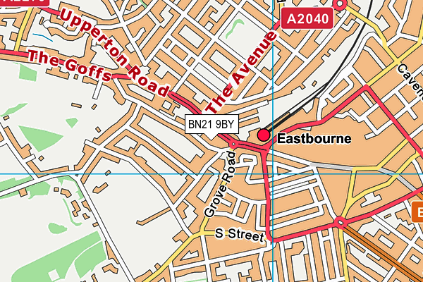BN21 9BY map - OS VectorMap District (Ordnance Survey)