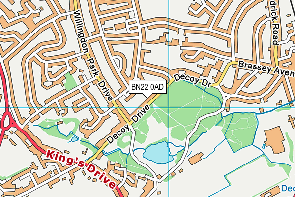 BN22 0AD map - OS VectorMap District (Ordnance Survey)