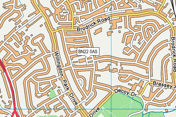 BN22 0AS map - OS VectorMap District (Ordnance Survey)