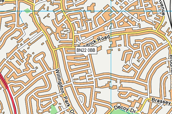 BN22 0BB map - OS VectorMap District (Ordnance Survey)