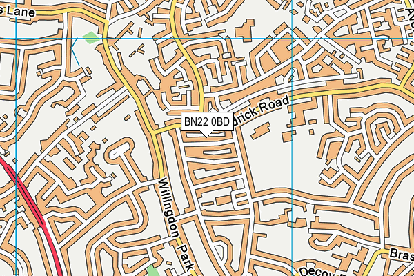 BN22 0BD map - OS VectorMap District (Ordnance Survey)