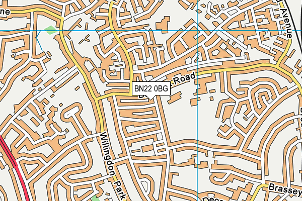 BN22 0BG map - OS VectorMap District (Ordnance Survey)