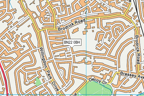 BN22 0BH map - OS VectorMap District (Ordnance Survey)